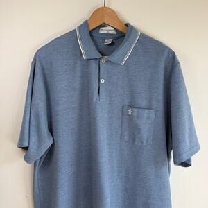 Munsingwear Blue Tipped Collar Pocket Golf Polo Shirt USA Made Mens XL Penguin